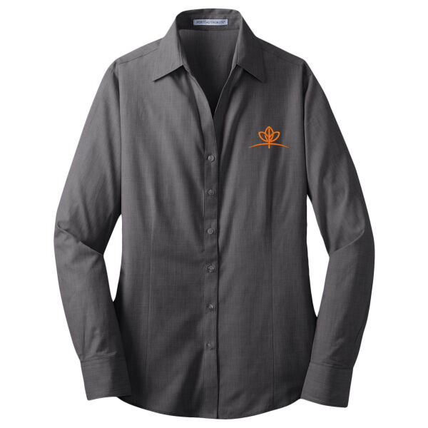 Embroidered - Ladies Crosshatch Easy Care Shirt Thumbnail
